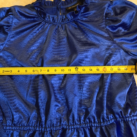 INC Cobalt Blue Peplum Ruffled Top - Picture 9 of 9